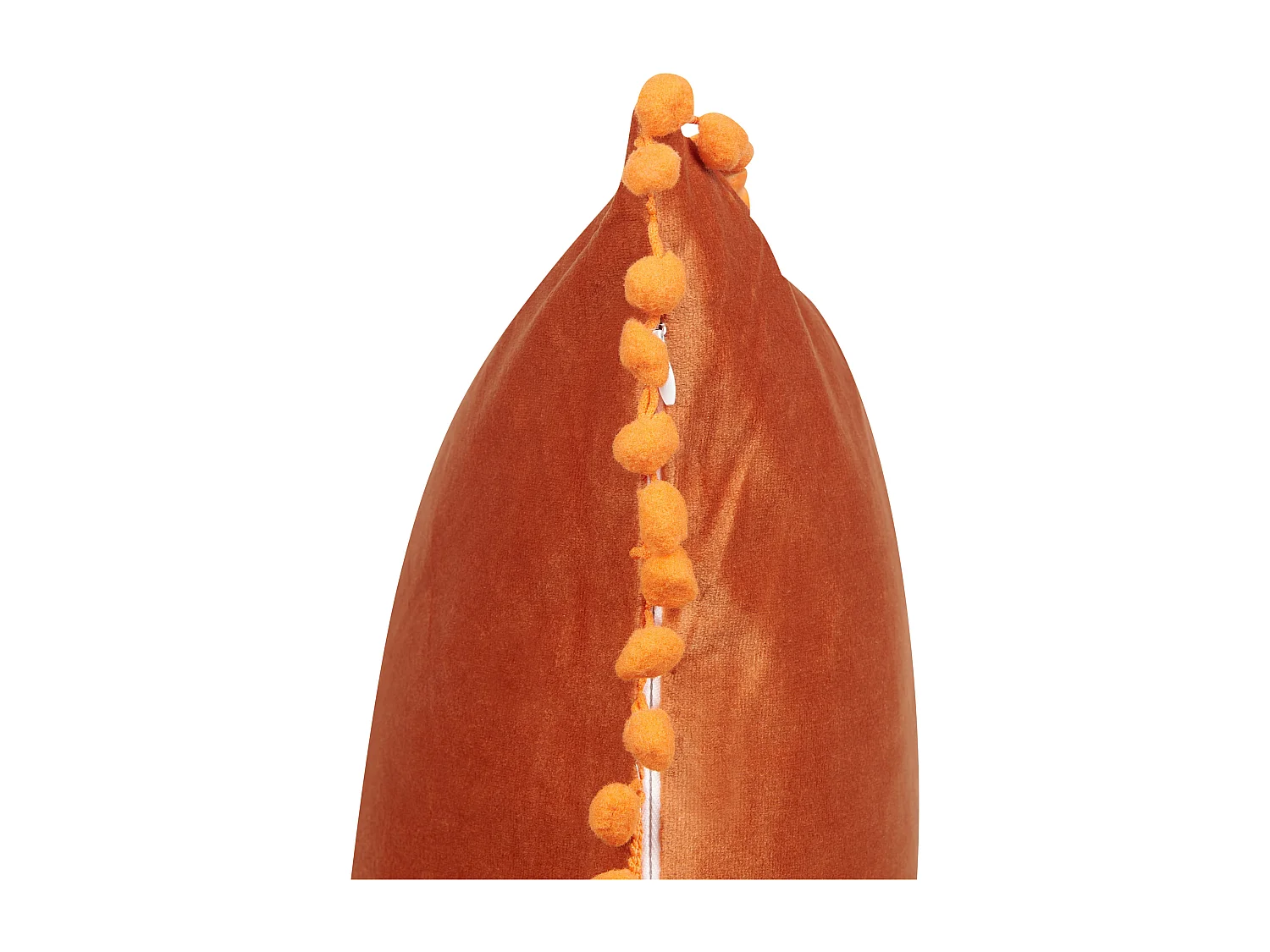 Dekokissen mit Füllung 2er Set Samt orange mit Mini-Pompons 45 x 45 cm Aerangis