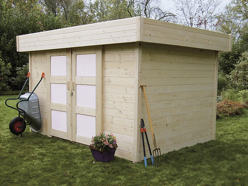 Abri jardin bois "Stockholm" - 11.27 m² - 4.02 x 2.8 x 2.19 m - 28 mm