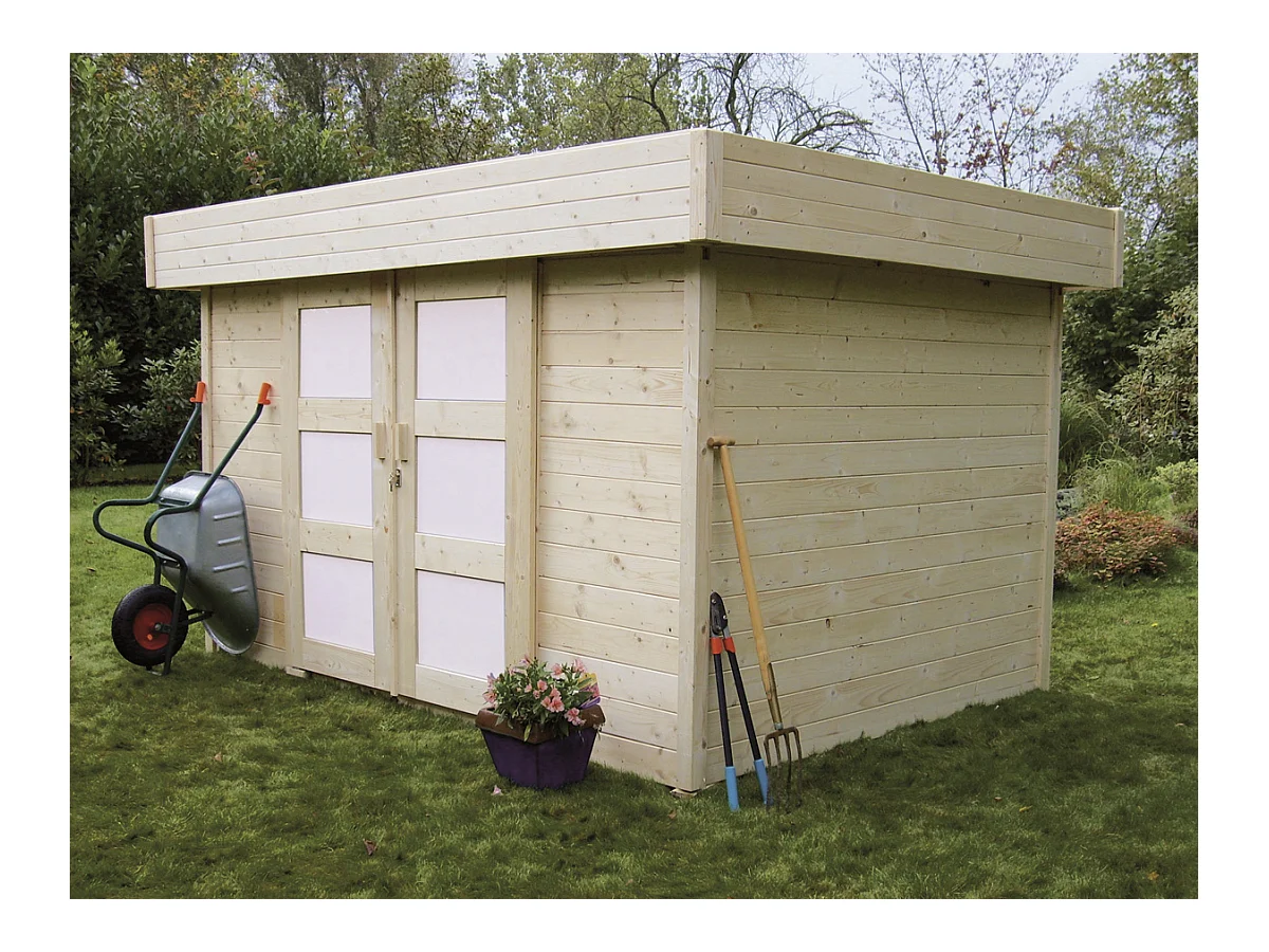 Abri jardin bois "Stockholm" - 11.27 m² - 4.02 x 2.8 x 2.19 m - 28 mm