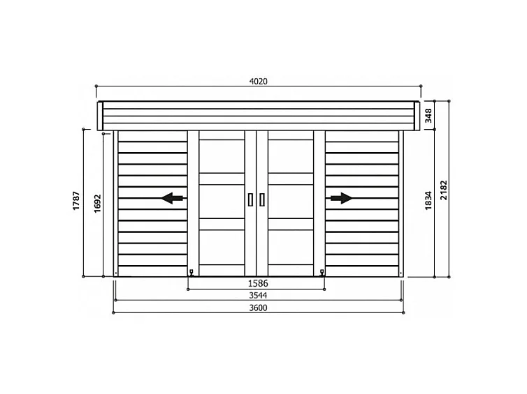 Abri jardin bois "Stockholm" - 11.27 m² - 4.02 x 2.8 x 2.19 m - 28 mm