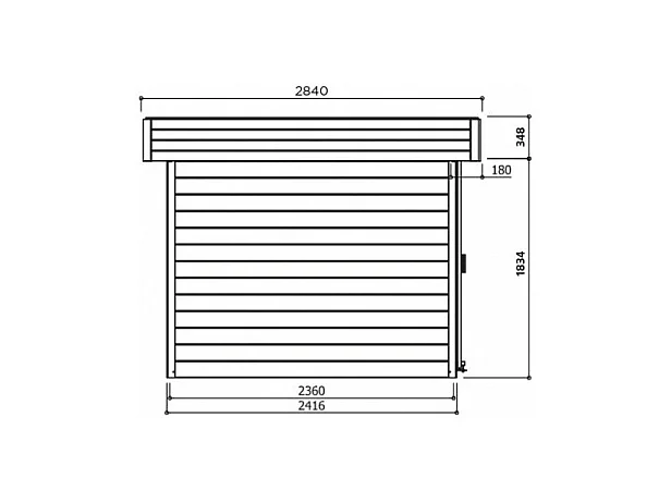 Abri jardin bois "Stockholm" - 11.27 m² - 4.02 x 2.8 x 2.19 m - 28 mm