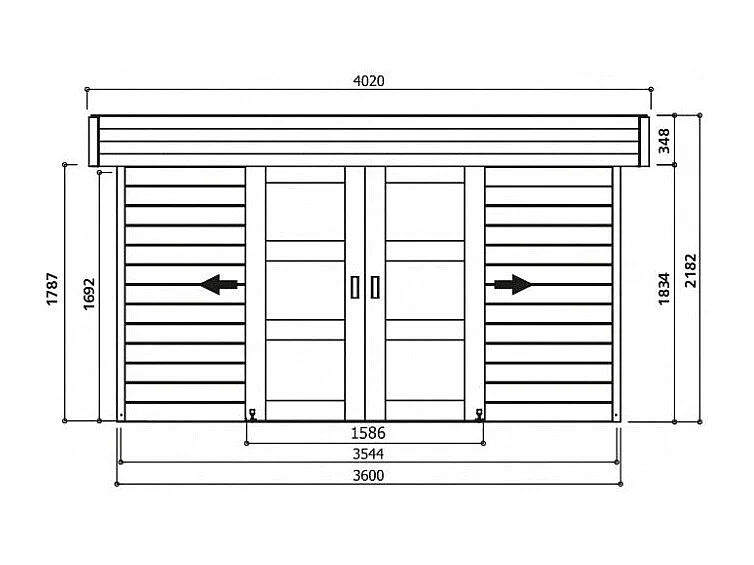 Abri jardin bois "Stockholm" - 11.27 m² - 4.02 x 2.8 x 2.19 m - 28 mm
