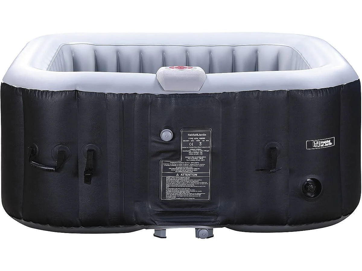 Spa Gonflable NICE en PVC - 4 places - Gris/Noir