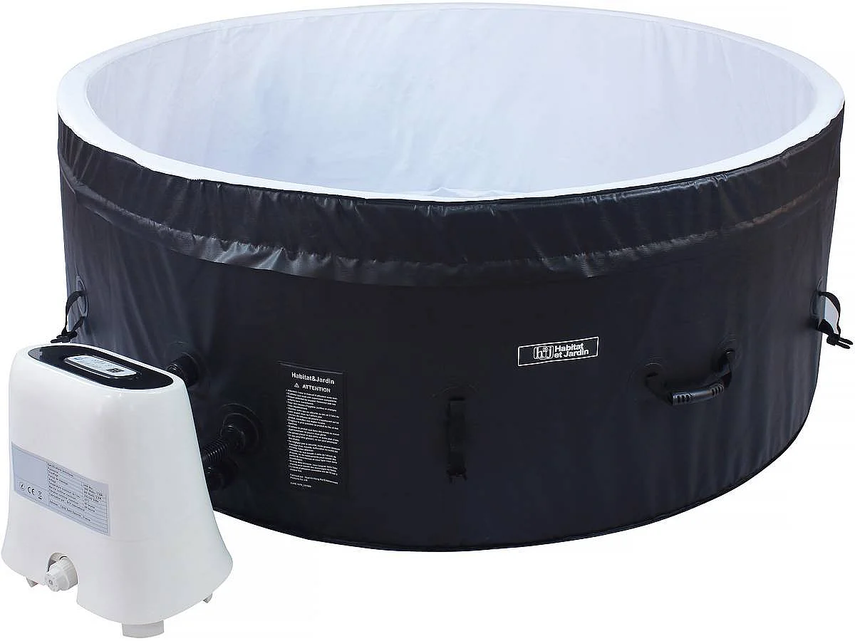 Spa semi rigide en PVC "Antibes" semi rigide - 4 places - Noir / Blanc