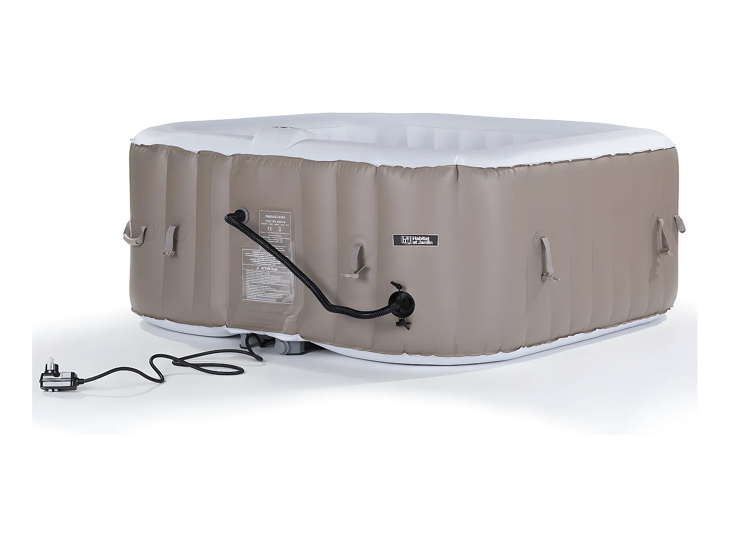 Spa hinchable - "Monac" en PVC - 6 personas - topo/ crema