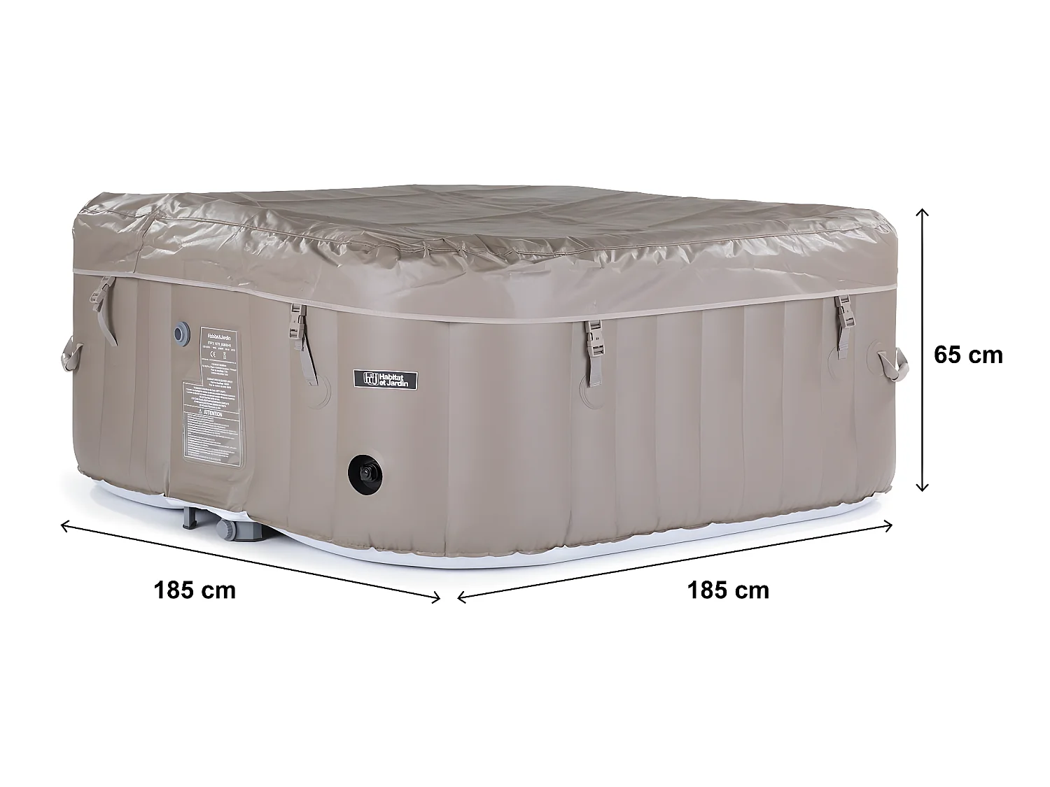 Spa hinchable - "Monac" en PVC - 6 personas - topo/ crema