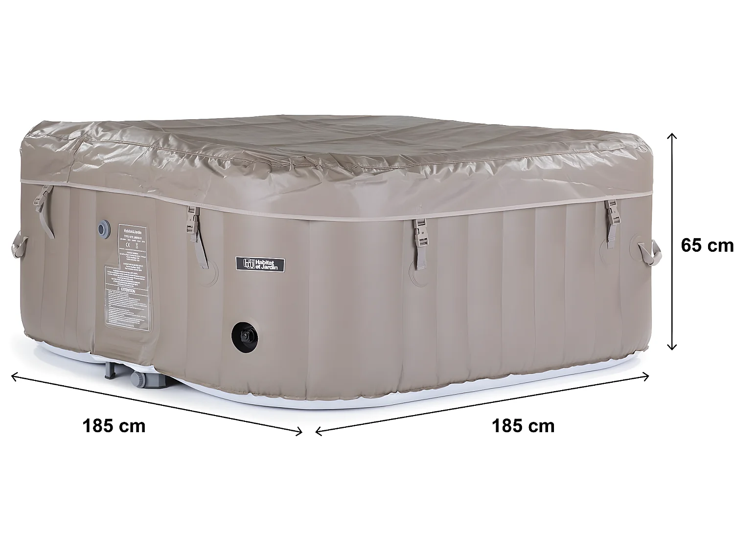AUFBLASBARER WHIRLPOOL MONAC AUS PVC - 6 PERSONEN - TAUPE/CREME