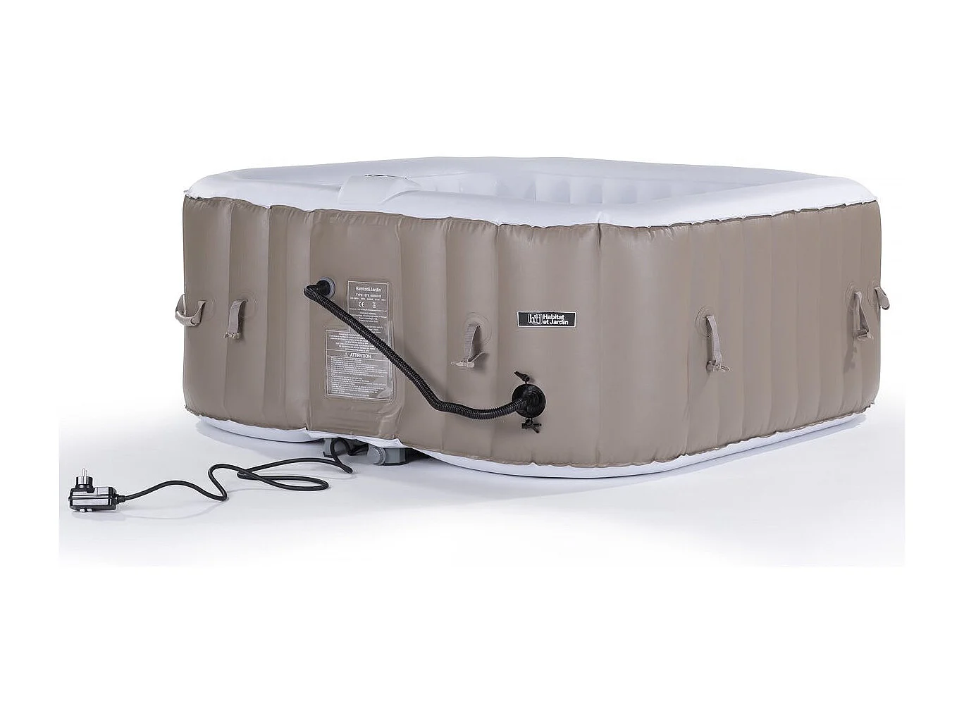 Spa hinchable - "Monac" en PVC - 6 personas - topo/ crema