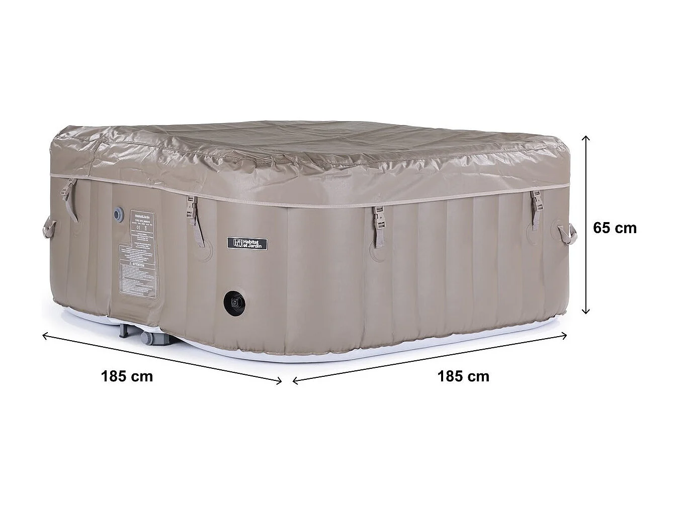 Spa hinchable - "Monac" en PVC - 6 personas - topo/ crema