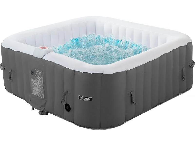 Spa inflável "RIVIERA" em PVC - 6 lugares - Cinza/branco