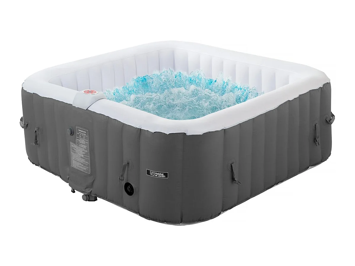 Spa inflável "RIVIERA" em PVC - 6 lugares - Cinza/branco