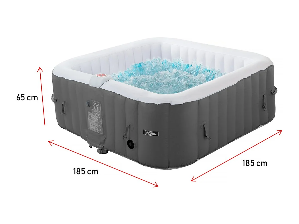 Spa inflável "RIVIERA" em PVC - 6 lugares - Cinza/branco