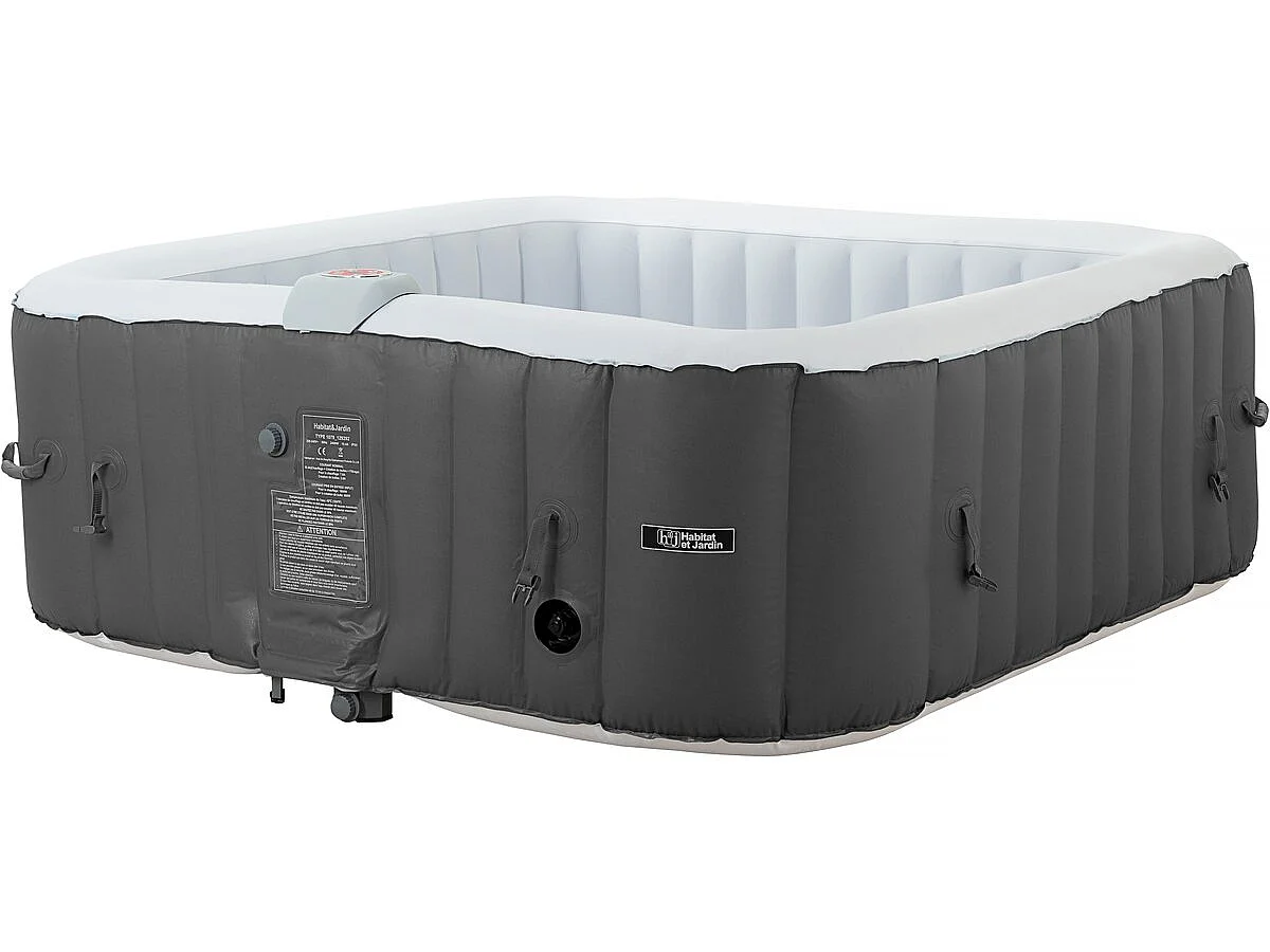 Spa gonflable "RIVIERA" en PVC - 6 places - Gris/blanc