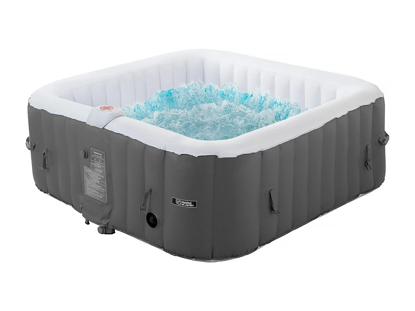 Spa gonflable "RIVIERA" en PVC - 6 places - Gris/blanc