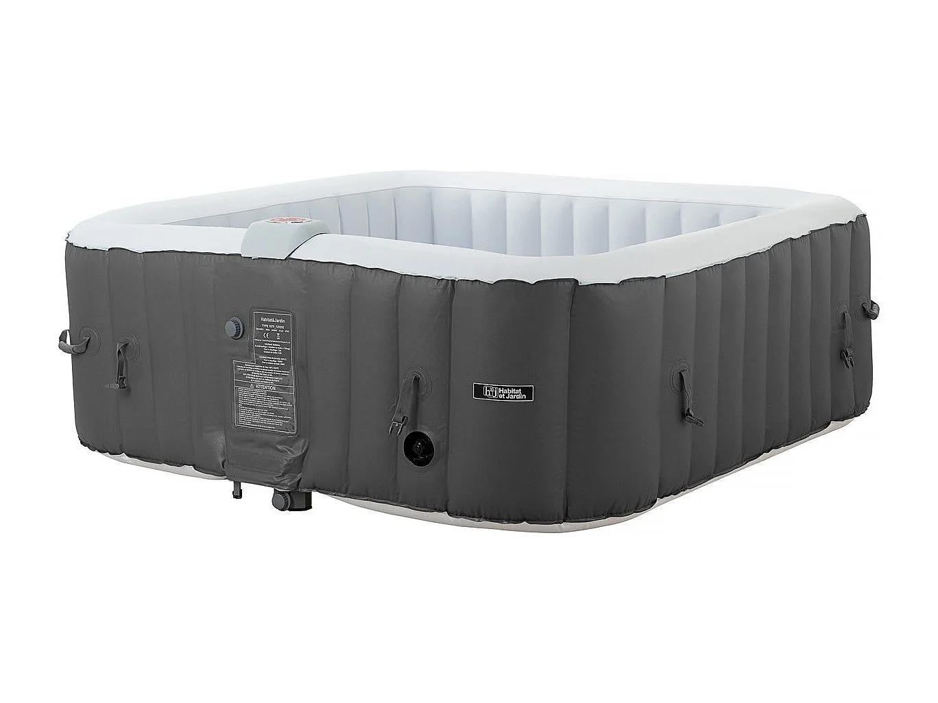 Spa gonflable "RIVIERA" en PVC - 6 places - Gris/blanc