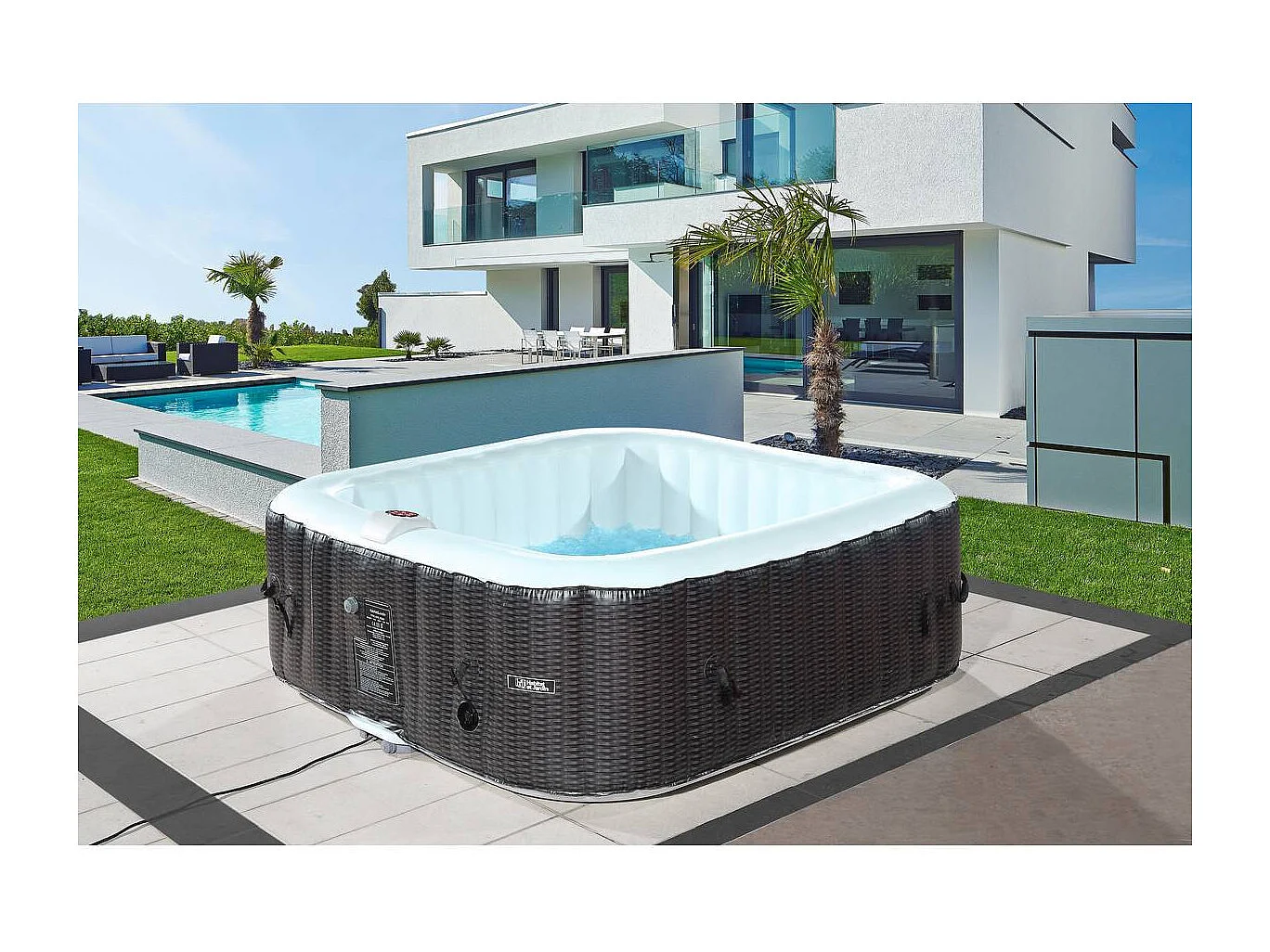 Spa hinchable Nice en PVC - 6 plazas - Marron/crema