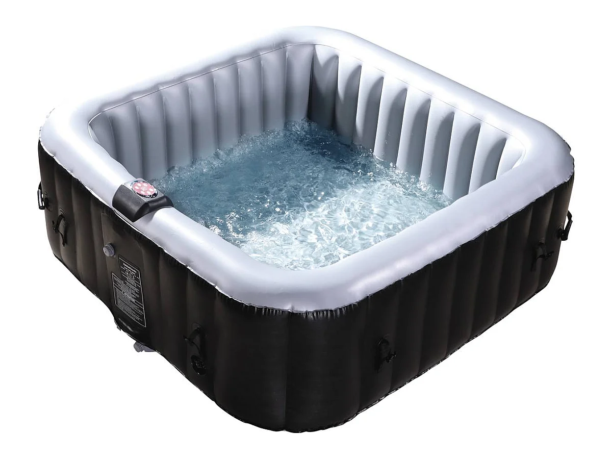 Aufblasbarer Whirlpool NICE aus PVC - 6 Personen - Grau/Schwarz