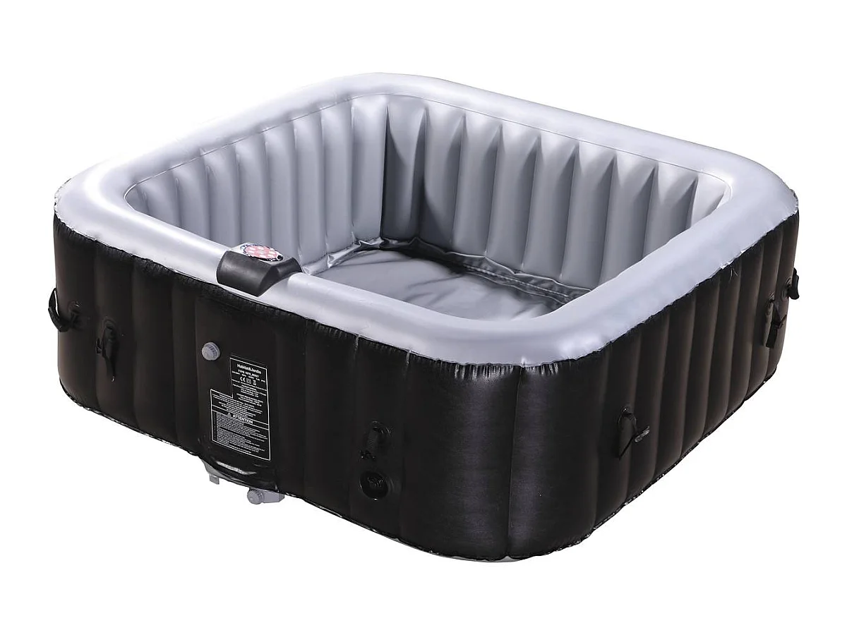 Aufblasbarer Whirlpool NICE aus PVC - 6 Personen - Grau/Schwarz