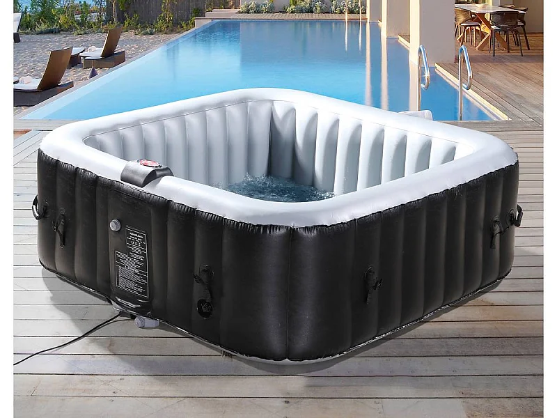 Spa Gonflable NICE en PVC - 6 places - Gris/Noir