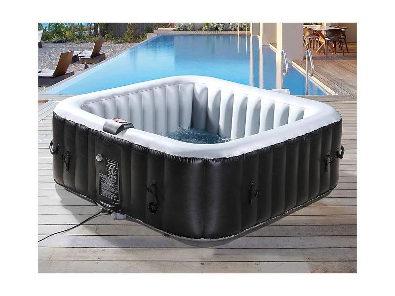 Spa hinchable NICE en PVC - 6 plazas - Gris/Noir