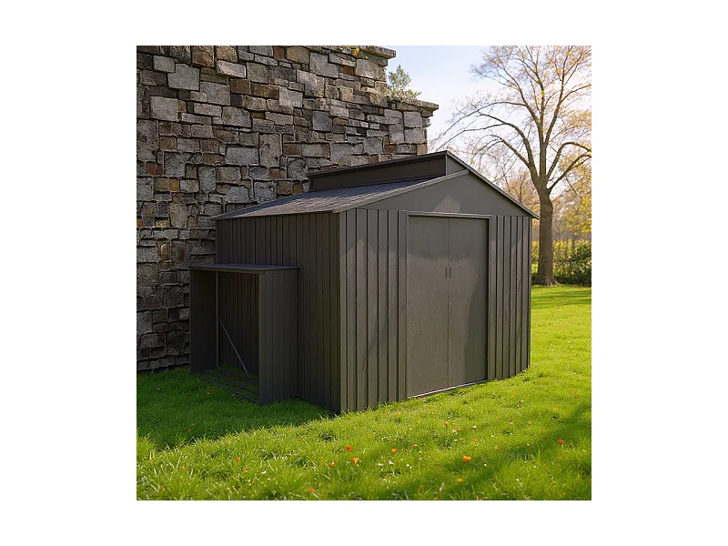 Casetta per legna in metallo - LEGNO VECCHIO - 1,37 m²