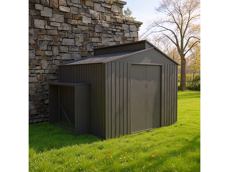 Casetta per legna in metallo - LEGNO VECCHIO - 1,37 m²