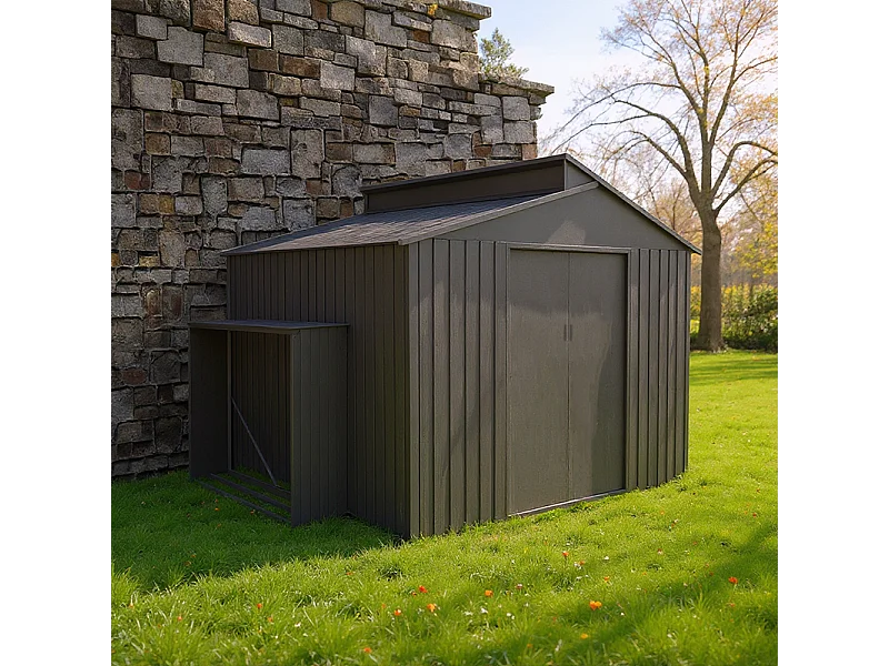 Casetta per legna in metallo - LEGNO VECCHIO - 1,37 m²