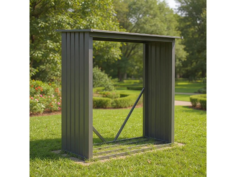 Casetta per legna in metallo - LEGNO VECCHIO - 1,37 m²