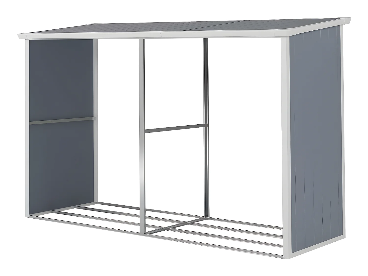Abri bûches résine "Alexandre" - 3.38 m² - 302 x 112 x 190 cm - Gris