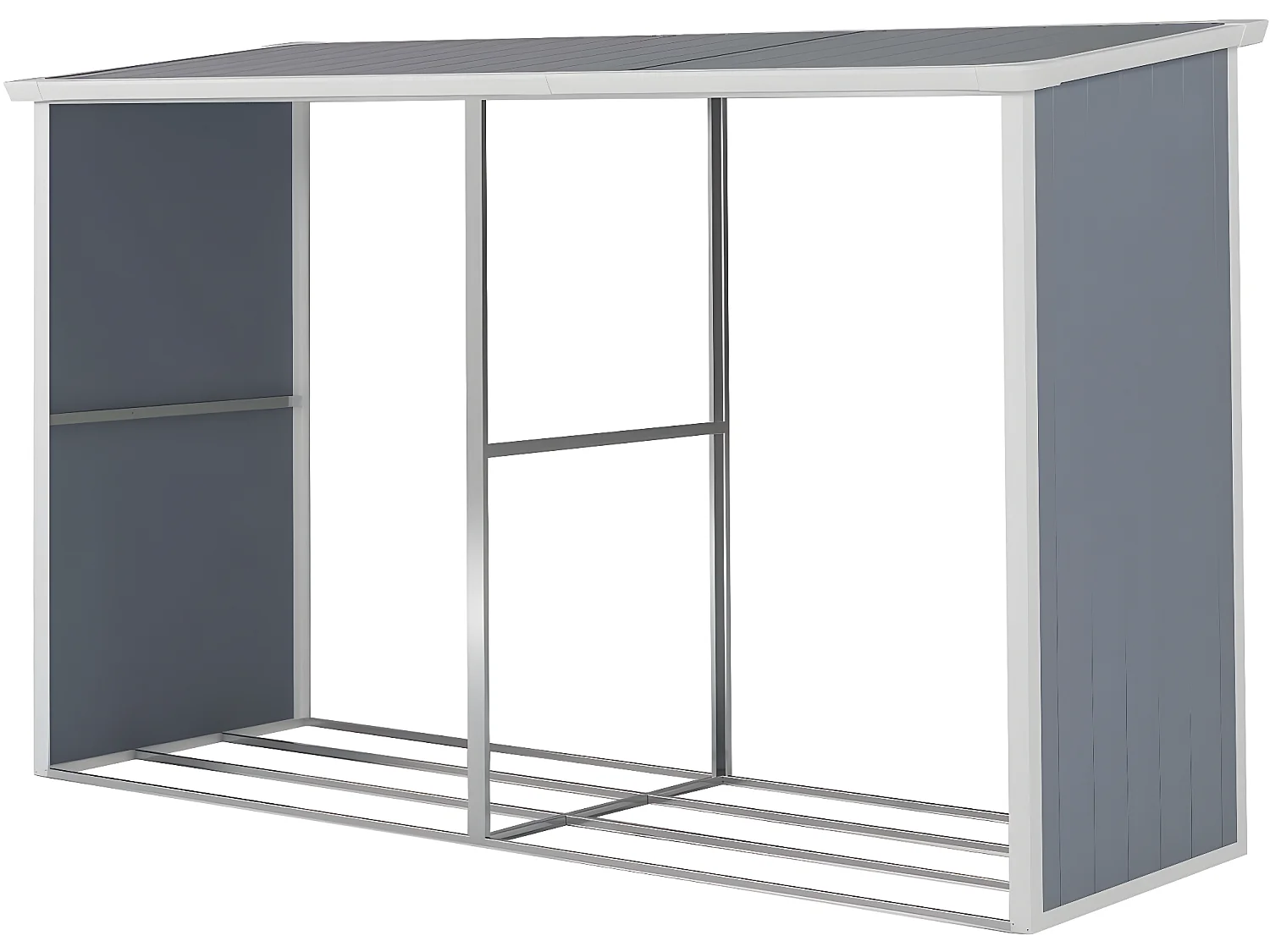 Abri bûches résine "Alexandre" - 3.38 m² - 302 x 112 x 190 cm - Gris