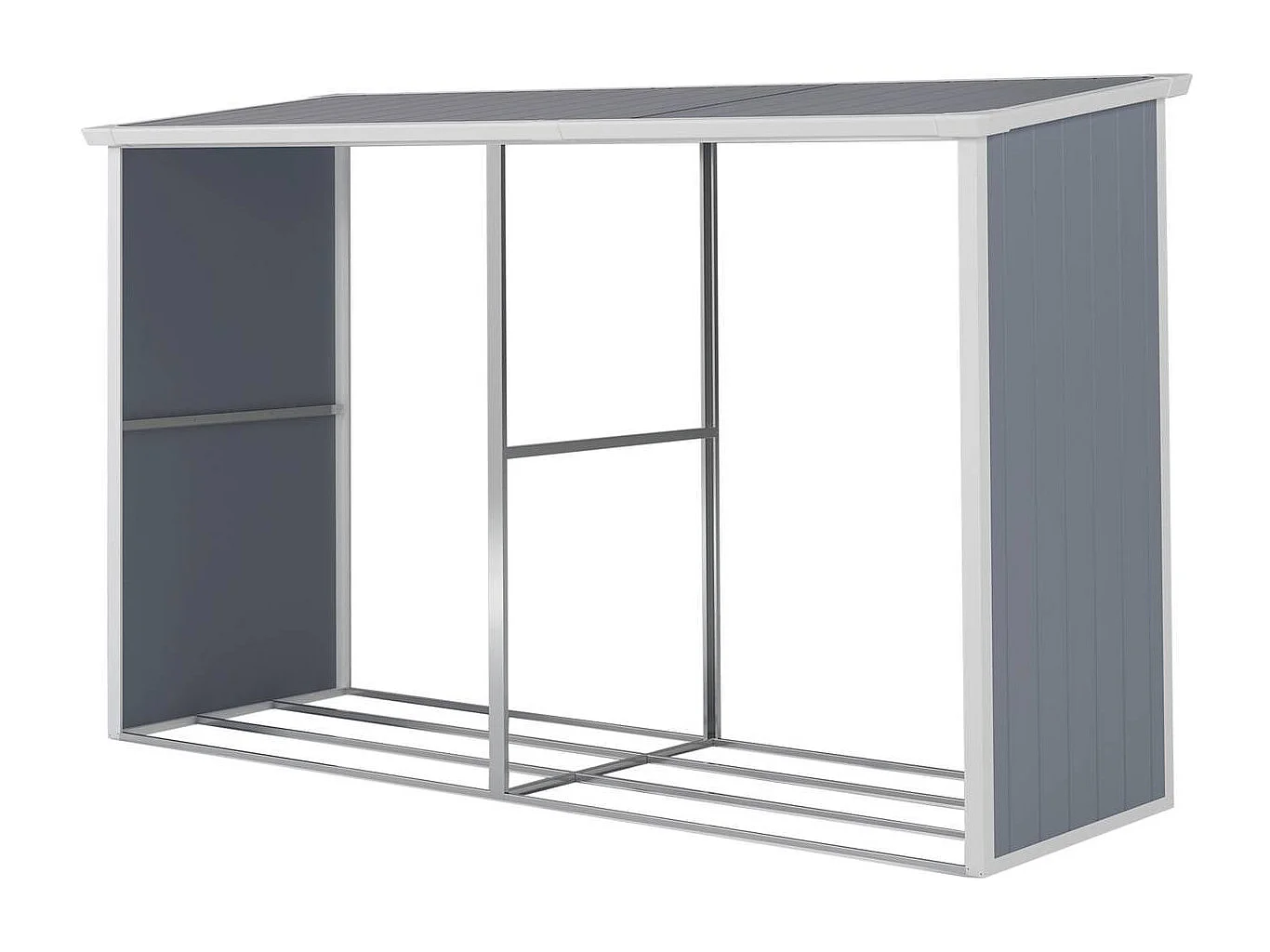 Houtopslag haardhout rek buiten "Alexandre" - 3.38 m² - 302 x 112 x 190 cm - Grijs