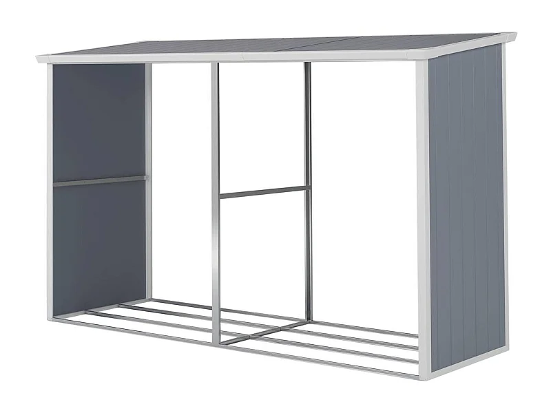 Abri bûches résine "Alexandre" - 3.38 m² - 302 x 112 x 190 cm - Gris
