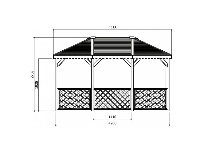 Kiosque bois - 4.45 x 3.40 m