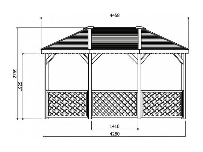 Kiosque bois - 4.45 x 3.40 m