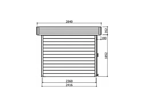 Abri jardin bois "Arhus" - 19.90 m² - 7 x 2.84 x 1.85 m - 28 mm