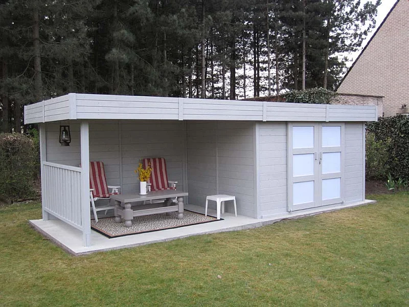 Abri jardin bois "Arhus" - 19.90 m² - 7 x 2.84 x 1.85 m - 28 mm