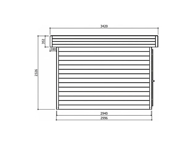 Abri jardin "Odense" - 7.64 m² - 3.02 x 3.02 x 2.19 m - 28 mm