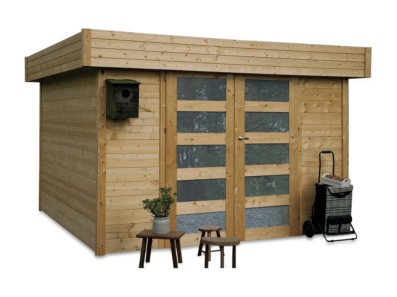 Abri jardin "Odense" - 7.64 m² - 3.02 x 3.02 x 2.19 m - 28 mm