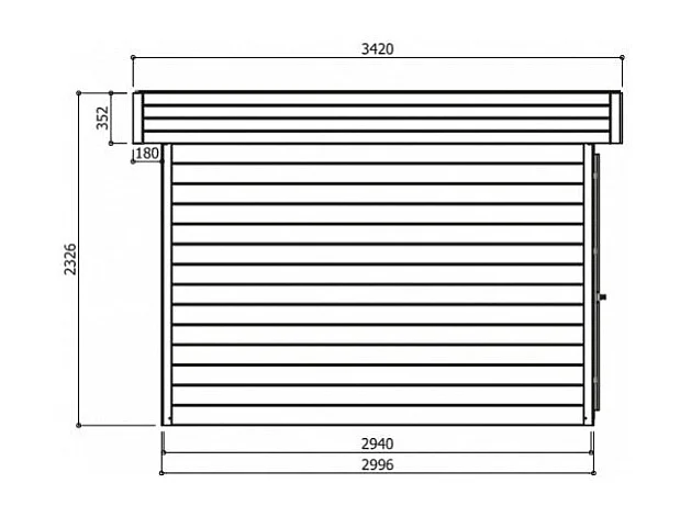 Abri jardin "Odense" - 7.64 m² - 3.02 x 3.02 x 2.19 m - 28 mm
