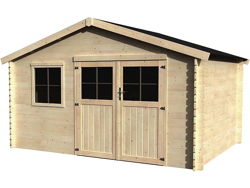 Abri de jardin bois "Flodeal" - 11.86 m² - 3.98 x 2.98 x 2.44 m - 28 mm