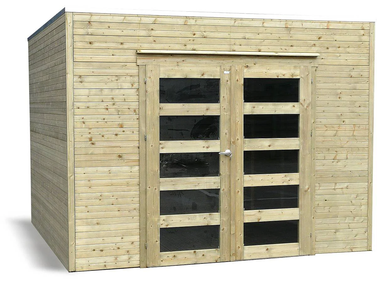 Abri jardin bois "Bari" - 8.69 m2 - 2.99 x 2.91 x 2.25 m - 19 mm