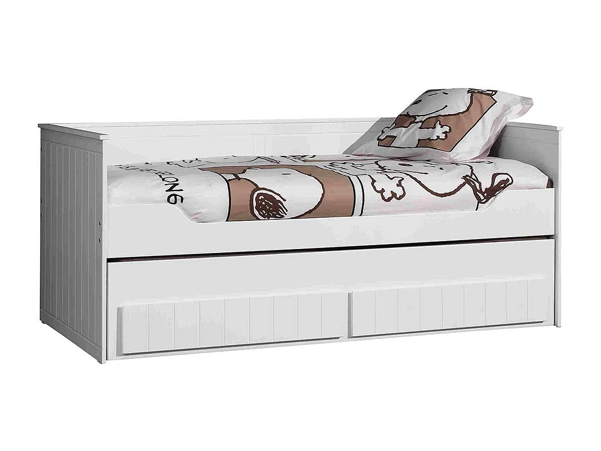 CLEO - Pack Lit Gigogne 90x200cm à Tiroirs avec Sommier