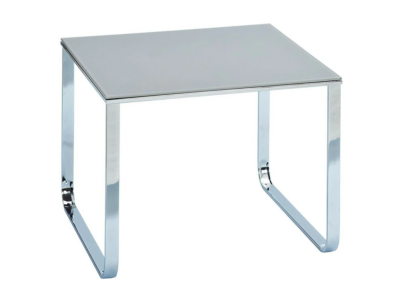 SAMIRA - Table Basse Carrée Grise Plateau Verre