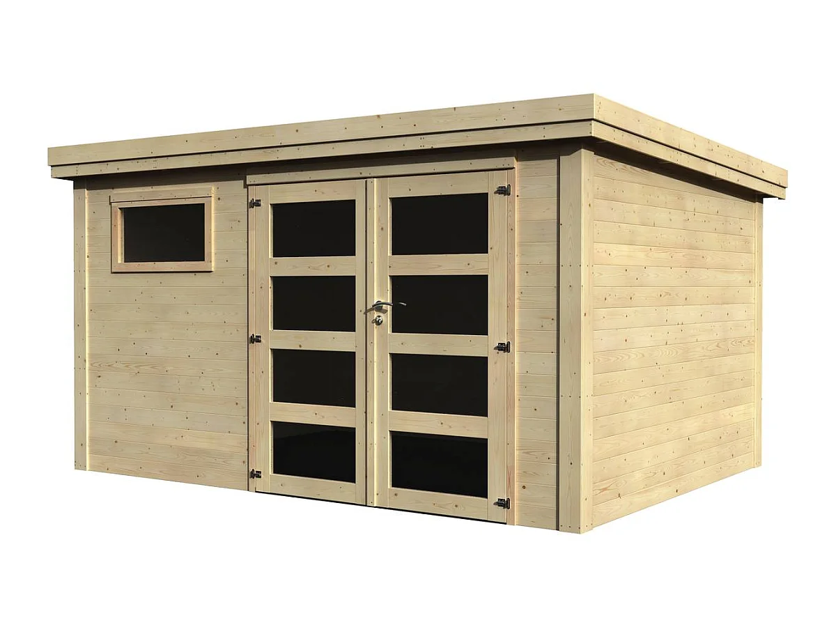 Abri jardin bois "Paolo" - 10 m² - 3.65 x 2.75 x 2.16 m - 28 mm