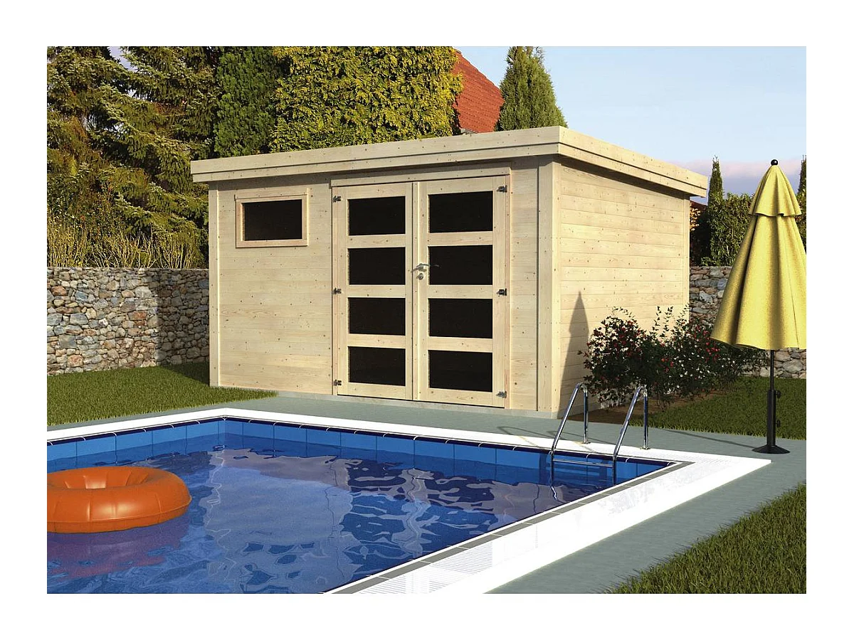 Abri jardin bois "Paolo" - 10 m² - 3.65 x 2.75 x 2.16 m - 28 mm