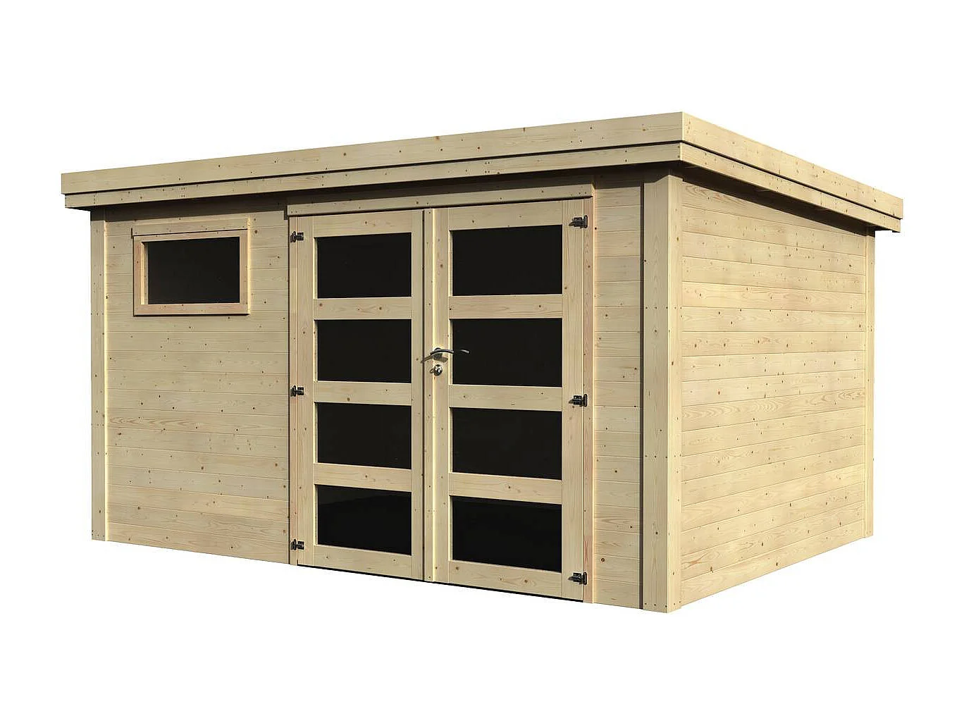Abri jardin bois "Paolo" - 10 m² - 3.65 x 2.75 x 2.16 m - 28 mm
