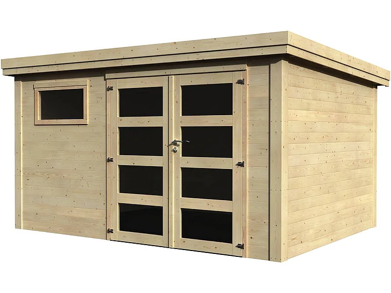 Abri jardin bois "Paolo" - 10 m² - 3.65 x 2.75 x 2.16 m - 28 mm