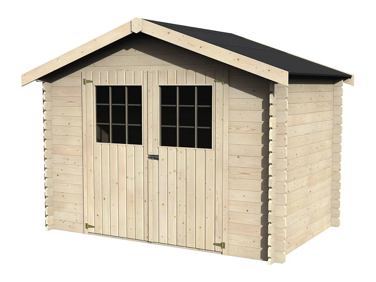 Abri jardin bois "Flodova" - 5.90 m² - 2.98 x 1.98 x 2.32 m - 28 mm