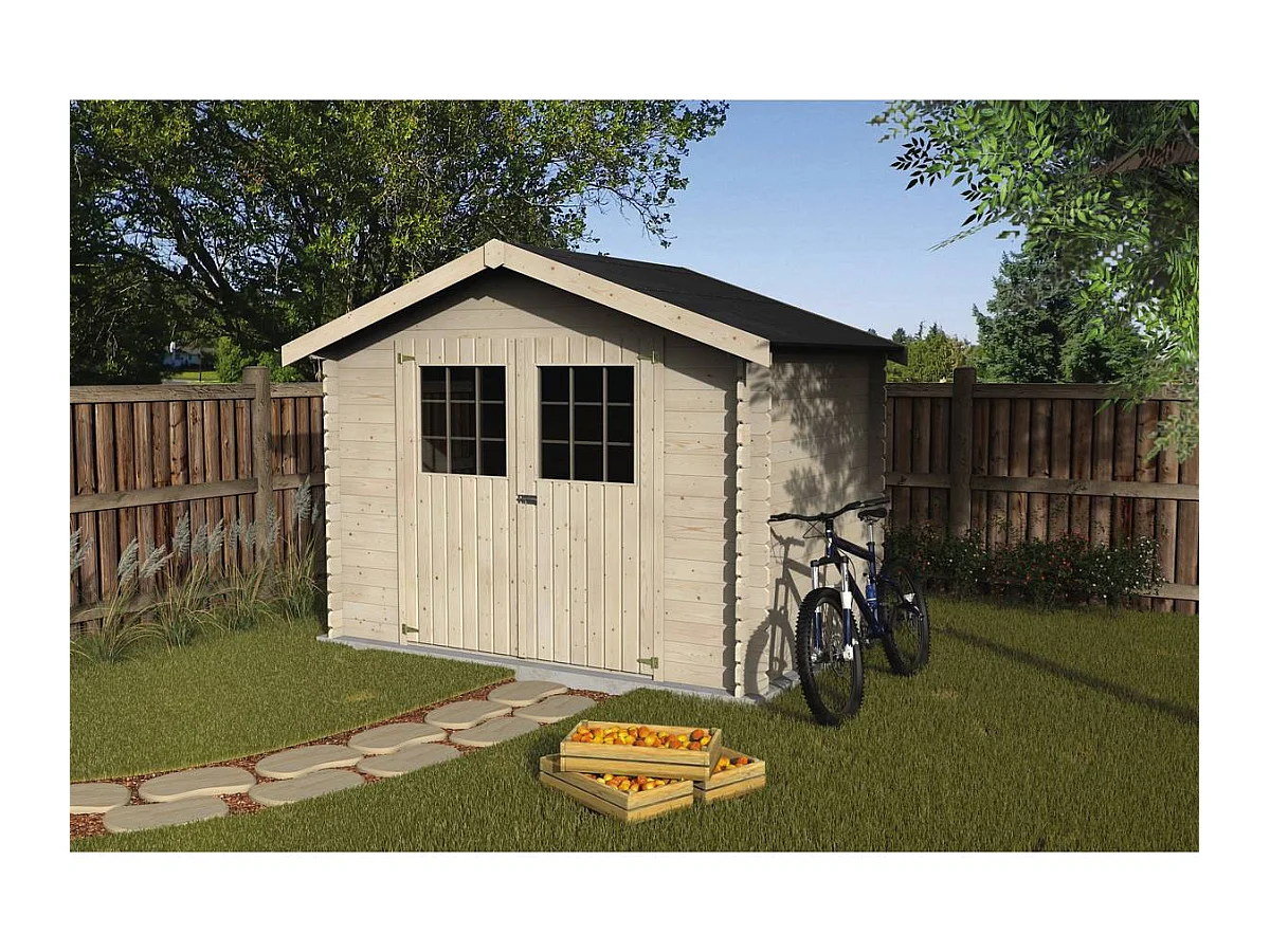 Abri jardin bois "Flodova" - 5.90 m² - 2.98 x 1.98 x 2.32 m - 28 mm