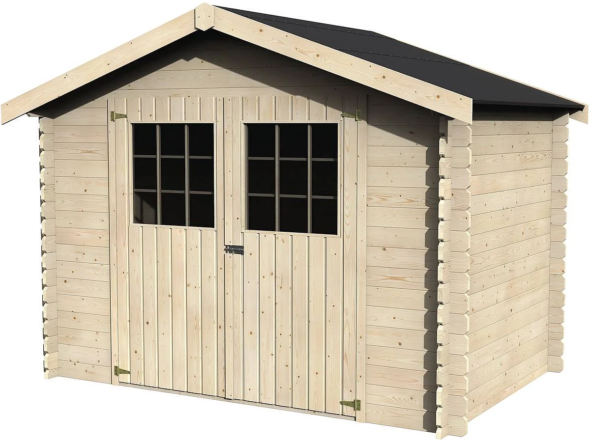 Abri jardin bois "Flodova" - 5.90 m² - 2.98 x 1.98 x 2.32 m - 28 mm
